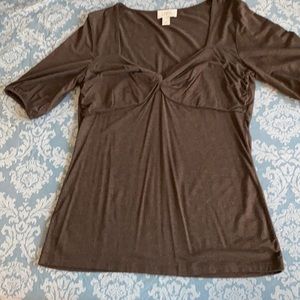 Ann Taylor Loft brown scrunched top